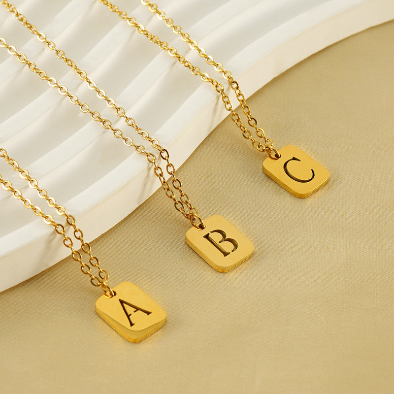 Non-fading Titanium Steel Letter Necklace For Women